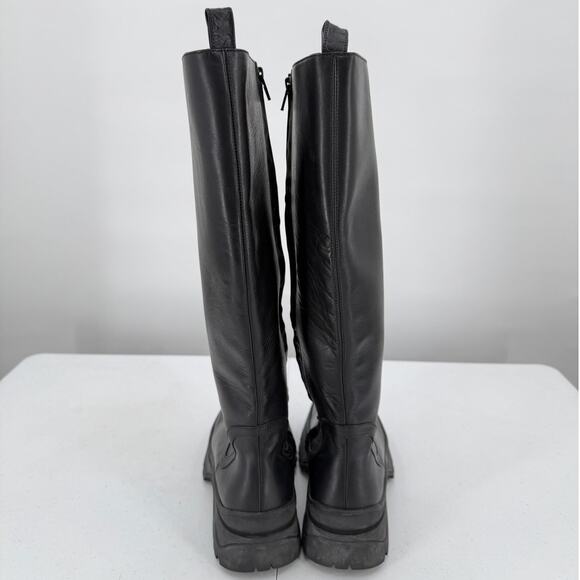 Staud Bow Leather Black Tall Platform Boots Women's Size 36.5 - Picture 4 of 12